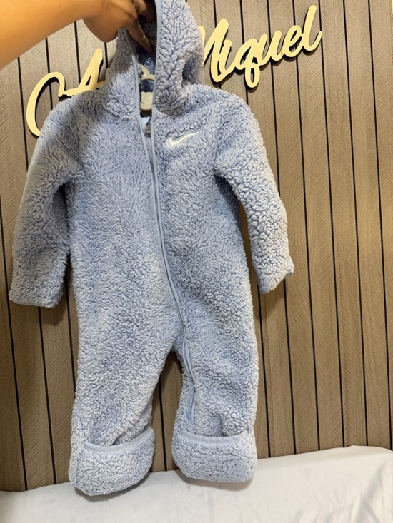 Nike Other - 🩷HOST PICK🩷 Nike Light Blue Sherpa Hooded Baby One-Piece
